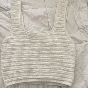 A womens XL white knitted summer tank top from H&M